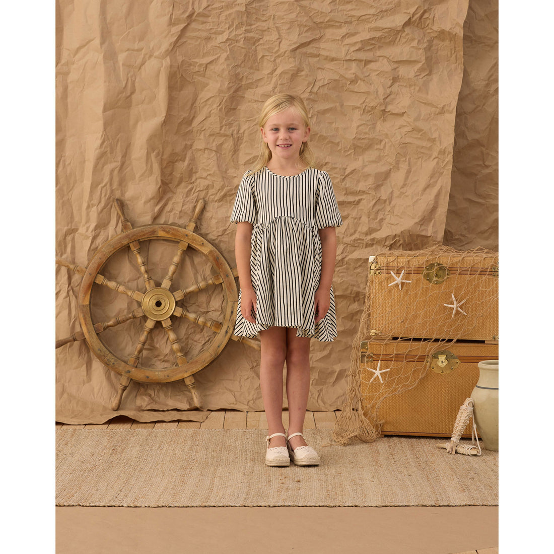 Rylee and Cru Wavy Stripe Rose Dress