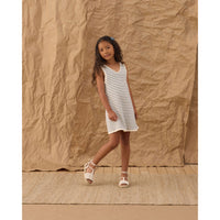 Rylee and Cru  Ivory Marine Stripe Crochet Tank Mini Dress