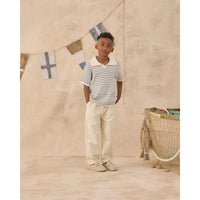 Rylee and Cru  Ivory Marine Stripe Chandler Knit Polo