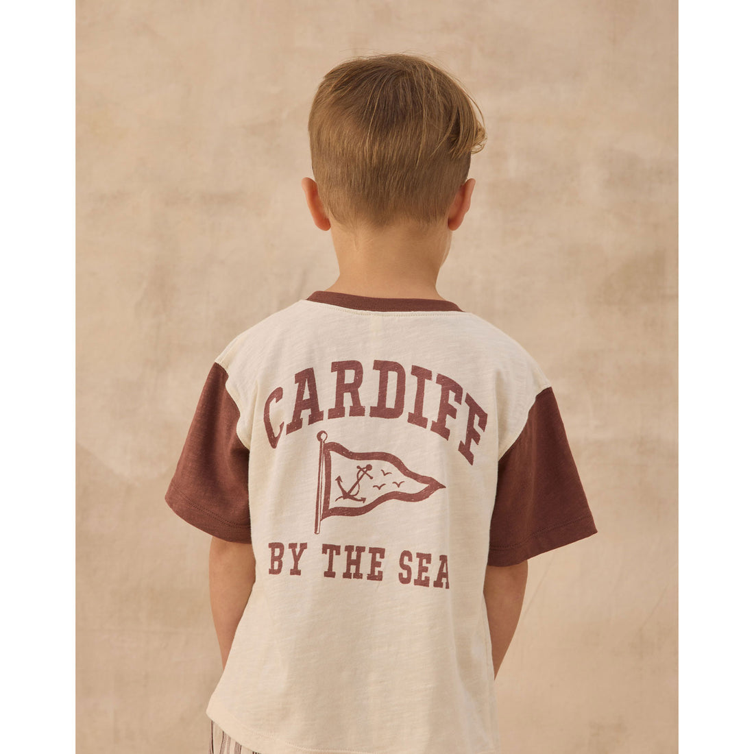 Rylee and Cru  Natural Cardiff By The Sea Contrast Tee
