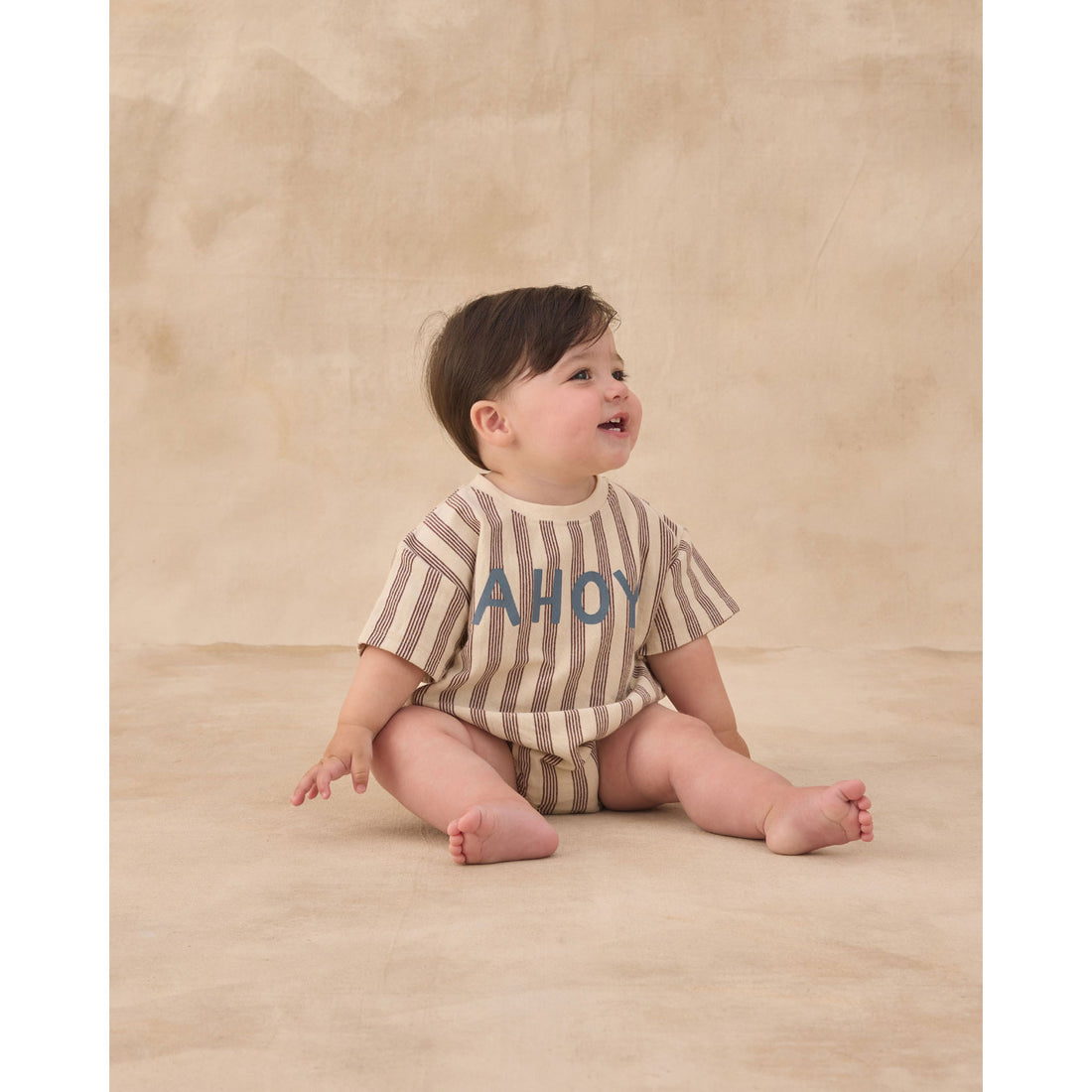 Rylee and Cru  Brown Ahoy Relaxed Bubble Romper