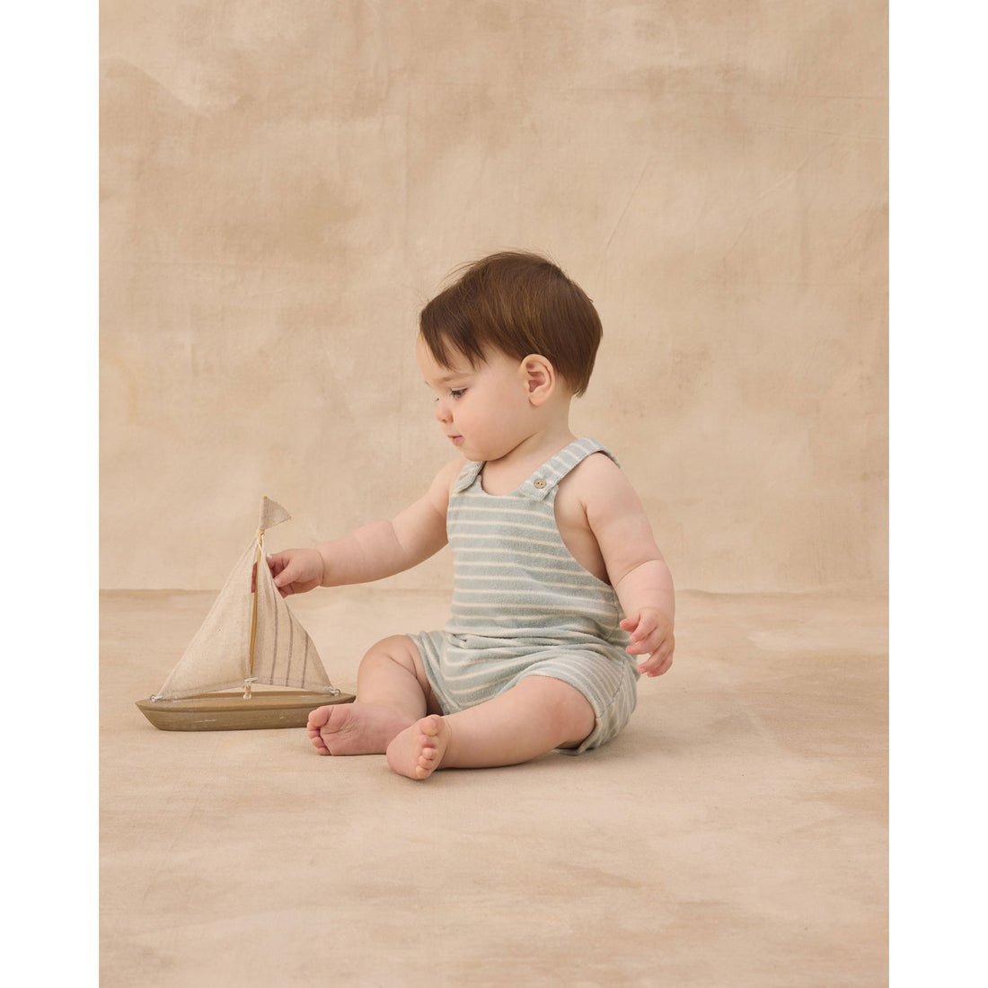 Rylee and Cru  Seafoam Terry Stripe Gio Romper