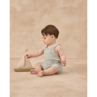 Rylee and Cru  Seafoam Terry Stripe Gio Romper