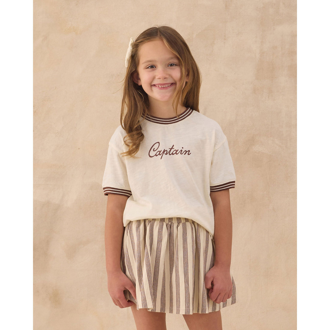 Rylee and Cru  Brown Stripe Sasha Skort