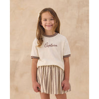 Rylee and Cru  Brown Stripe Sasha Skort