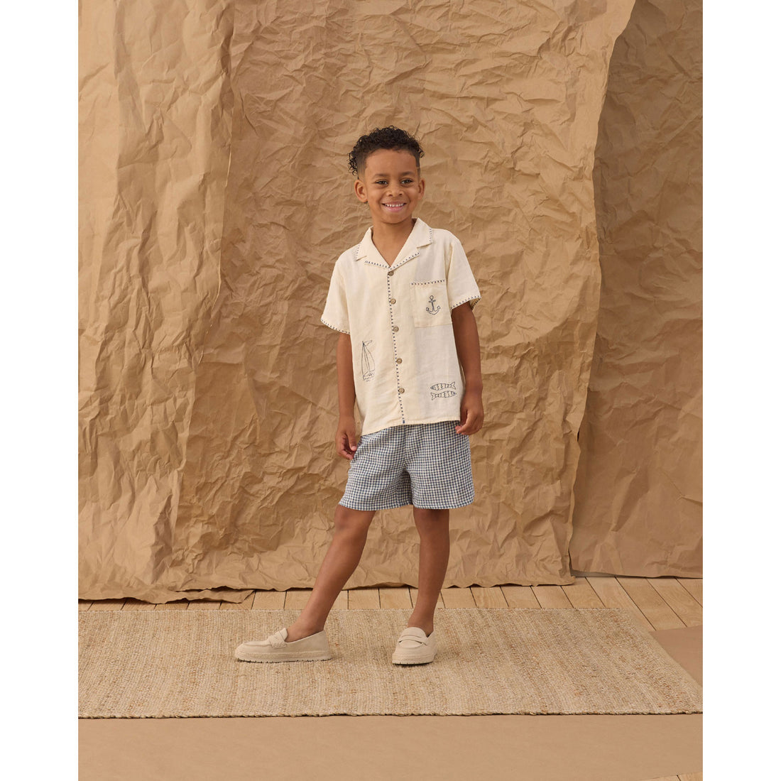 Rylee and Cru  Natural Sailor Lapel Collar Shirt