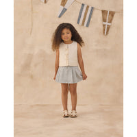 Rylee and Cru  Natural Railroad Stripe Pleated Denim Skirt