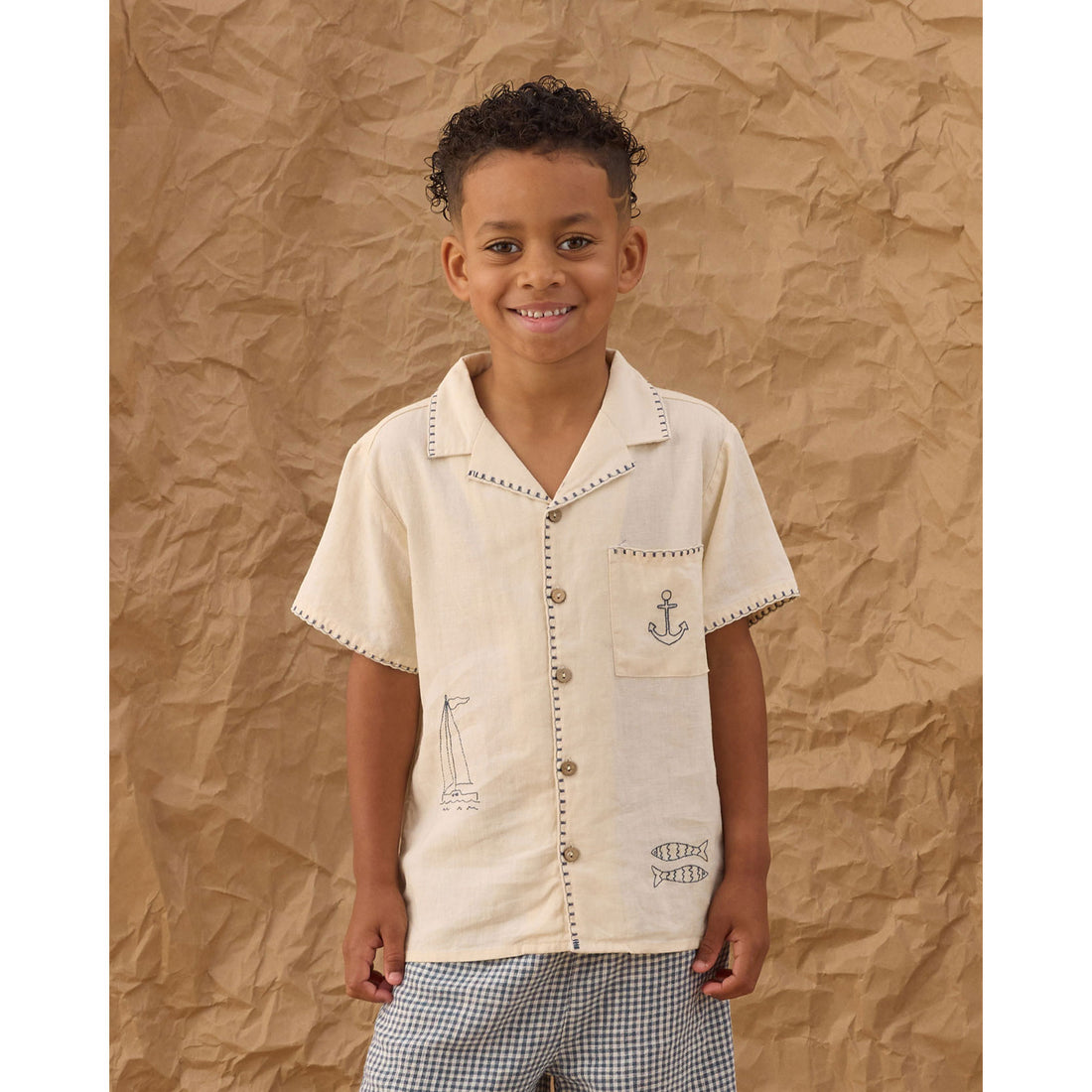 Rylee and Cru  Natural Sailor Lapel Collar Shirt