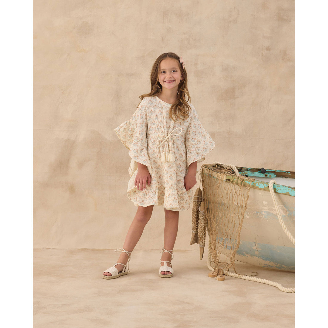 Rylee and Cru  Ivory Blossom Kaftan Cover Up
