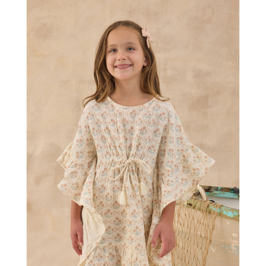 Rylee and Cru  Ivory Blossom Kaftan Cover Up
