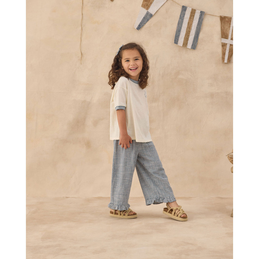 Rylee and Cru  Ivory Anchor Bow Ringer Tee