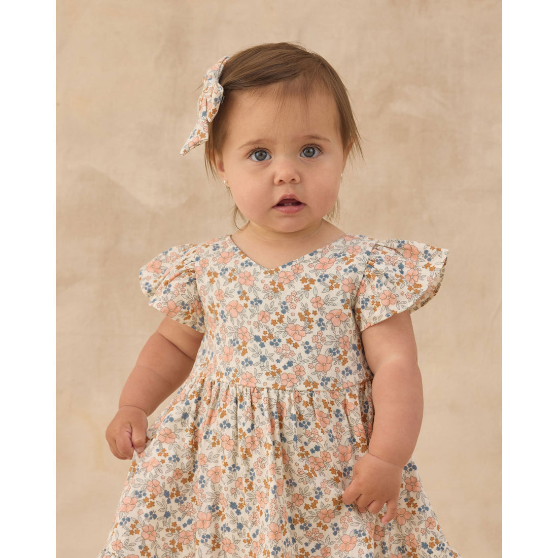 Rylee and Cru  Ivory Flower Field Lila Romper