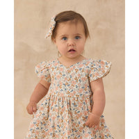Rylee and Cru  Ivory Flower Field Lila Romper