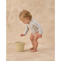 Rylee and Cru  Natural  Blue Floral Delphine Rashguard One-Piece