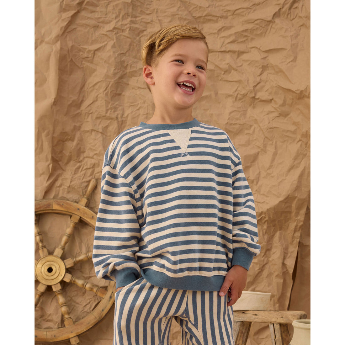Rylee and Cru  Marine Stripe Relaxed Short