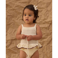 Rylee and Cru  Natural Crochet Ruffle Romper