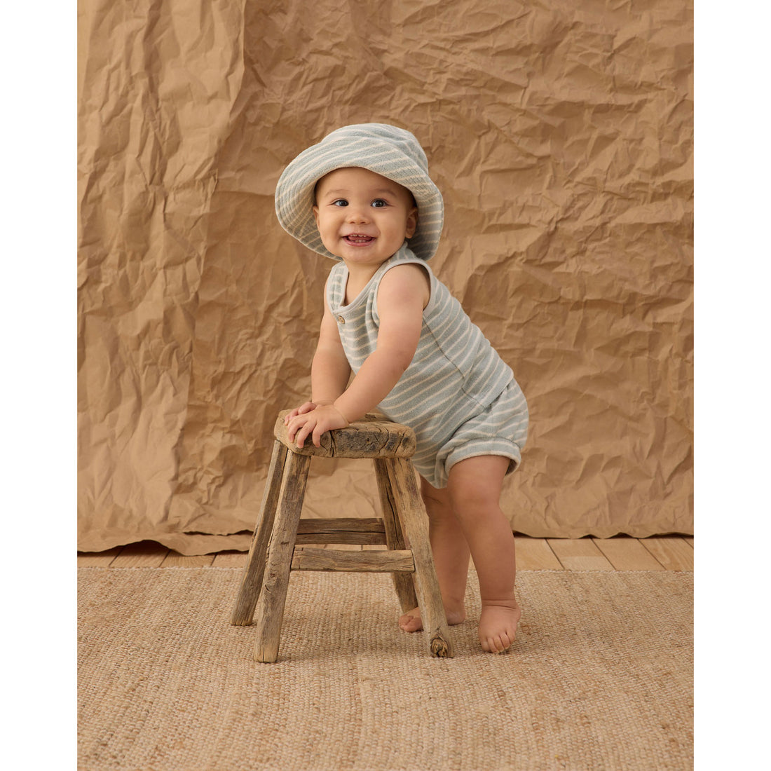 Rylee and Cru  Seafoam Terry Stripe Baby Tank Set