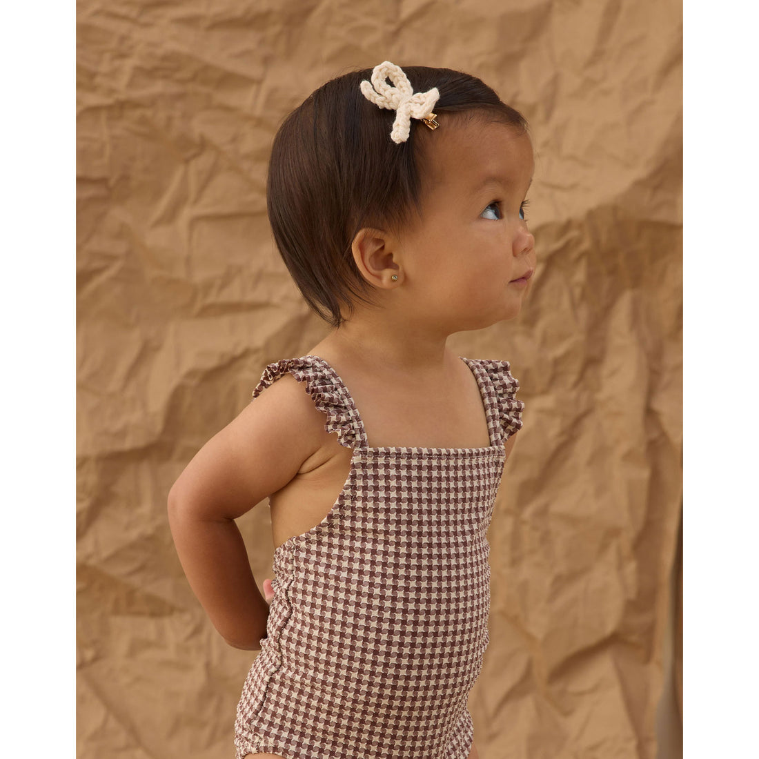Rylee and Cru  Chocolate Houndstooth Positano One-Piece