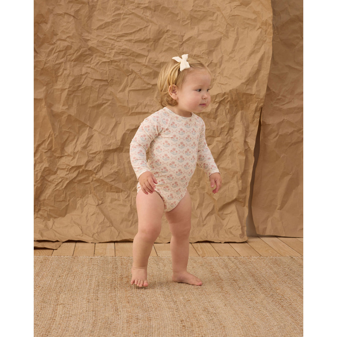 Rylee and Cru  Ivory Blossom Delphine Rashguard One-Piece