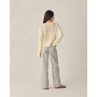 Rylee and Cru  Natural  Bows Teen Crochet Knit Pullover