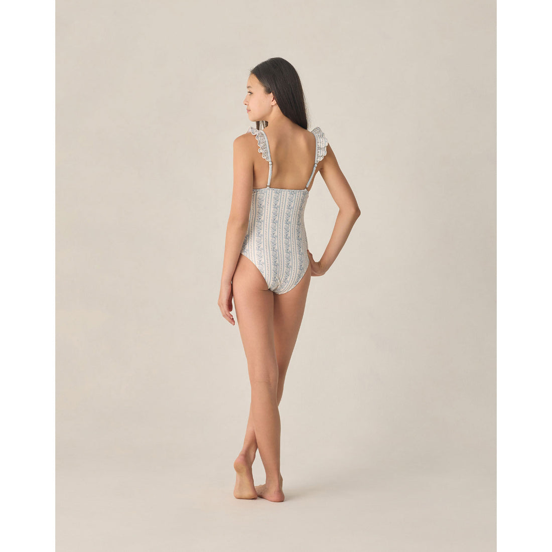 Rylee and Cru  Natural Blue Floral Teen Sky One-Piece