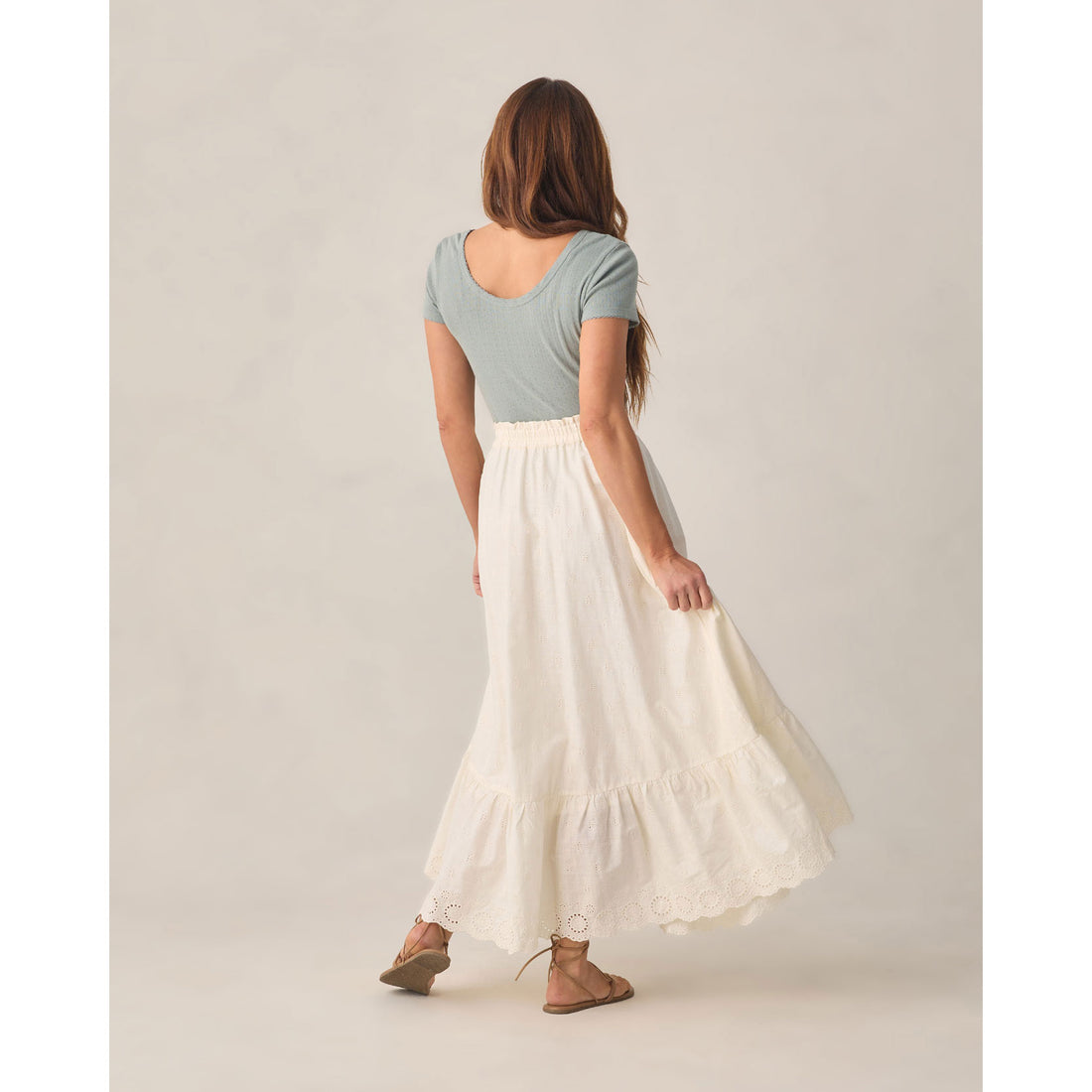 Rylee and Cru  Ivory Rose Women Maxi Skirt