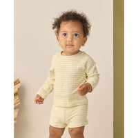 Rylee and Cru  Citron Stripe Boys Rashguard Set