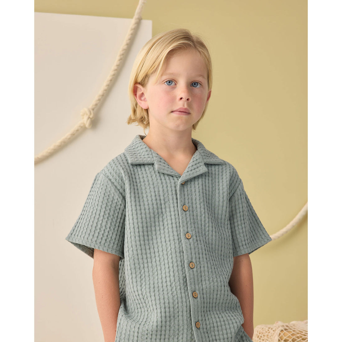 Rylee and Cru  Sea Green Lapel Collar Shirt