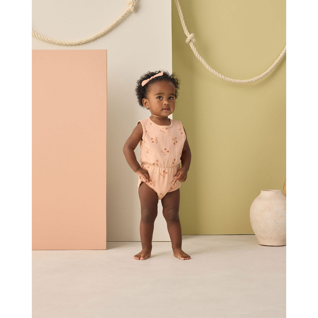 Rylee and Cru  Cherry Bows Cinch Playsuit