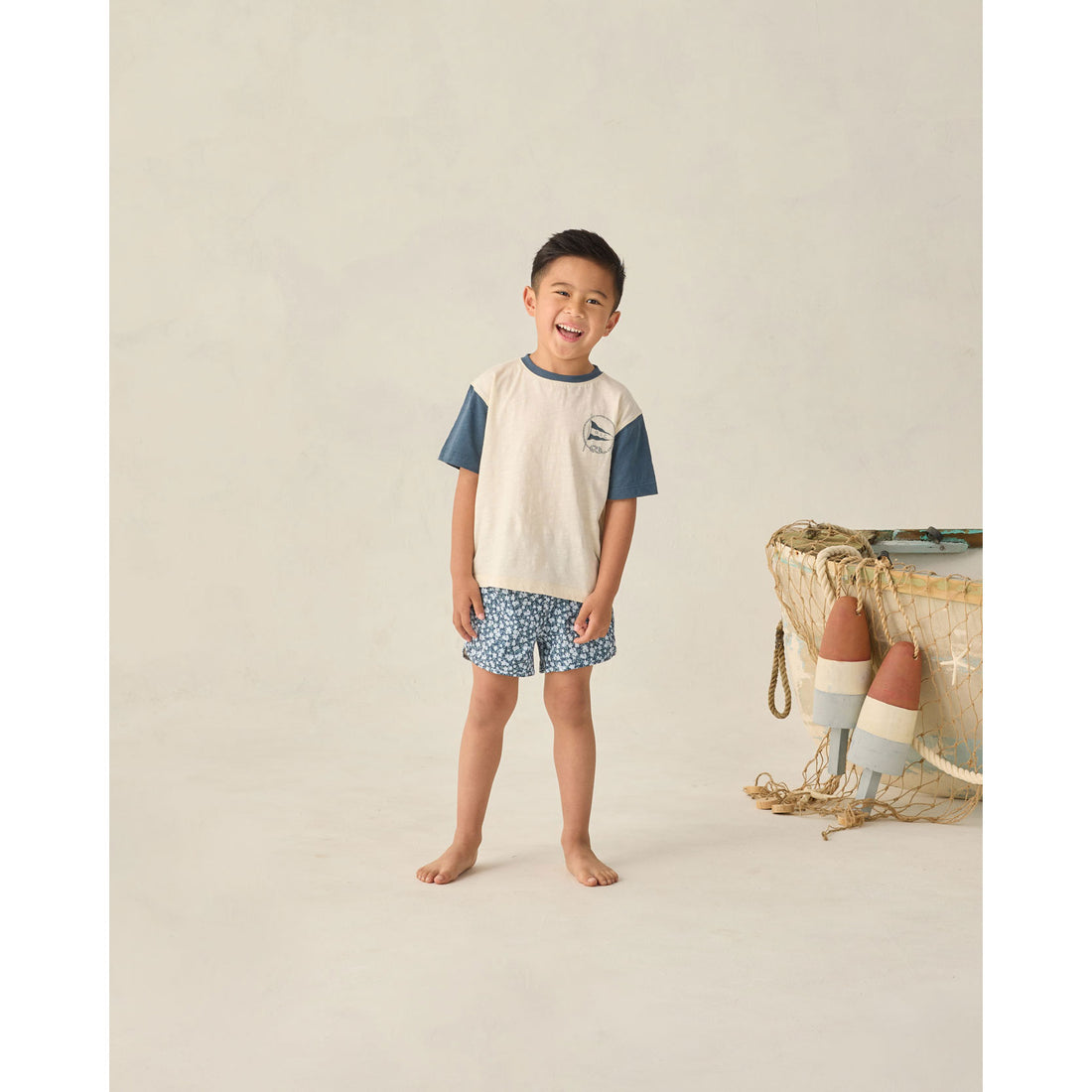 Rylee and Cru Nautical Flag Contrast Short Sleeve Tee