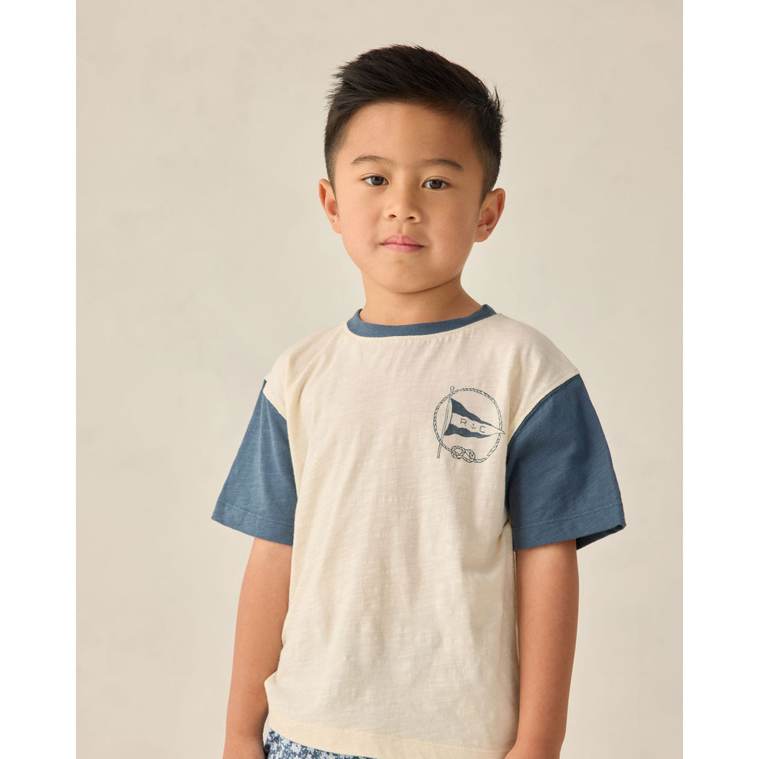 Rylee and Cru Nautical Flag Contrast Short Sleeve Tee