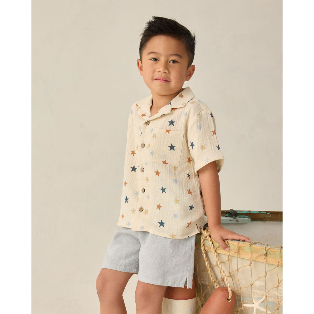Rylee and Cru Heathered Light Blue Perry Short