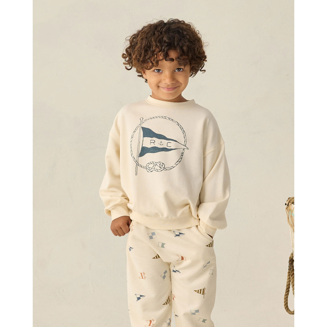Rylee and Cru Nautical Flag Sweatshirt