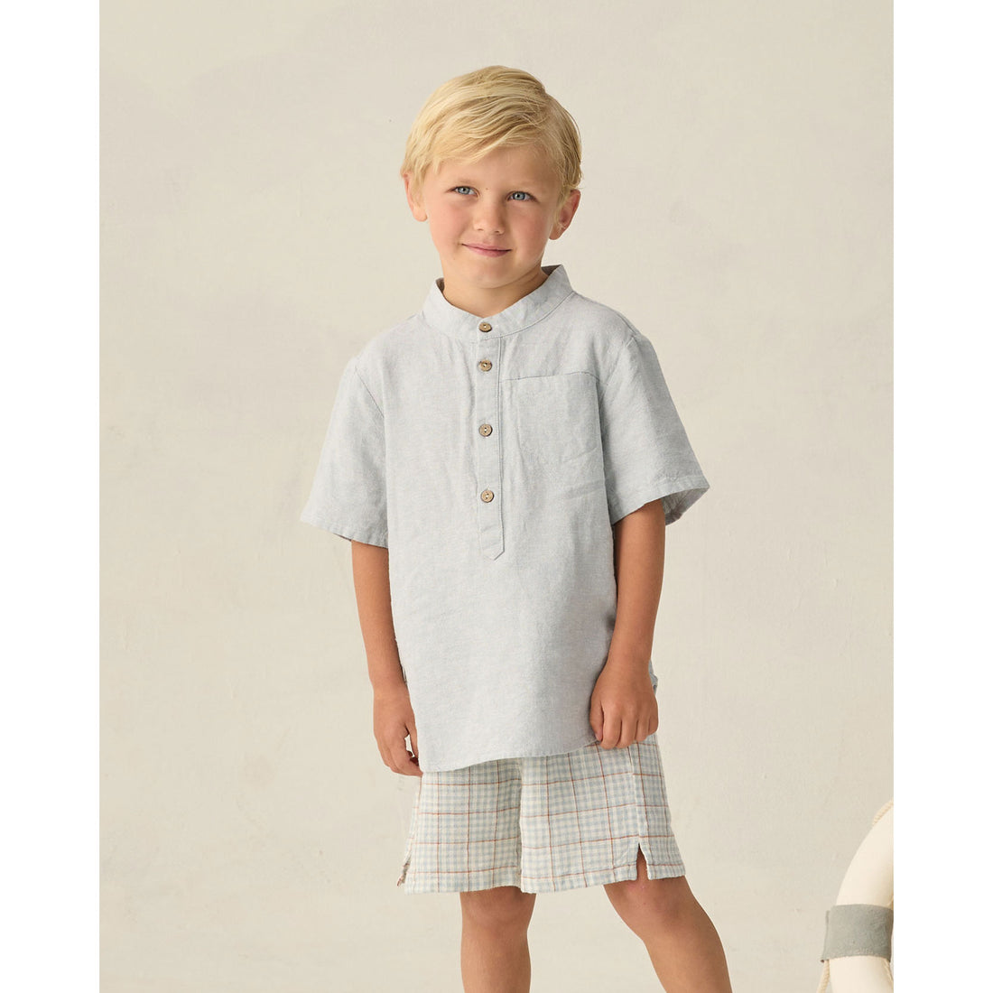 Rylee and Cru Heathered Light Blue Mason Shirt