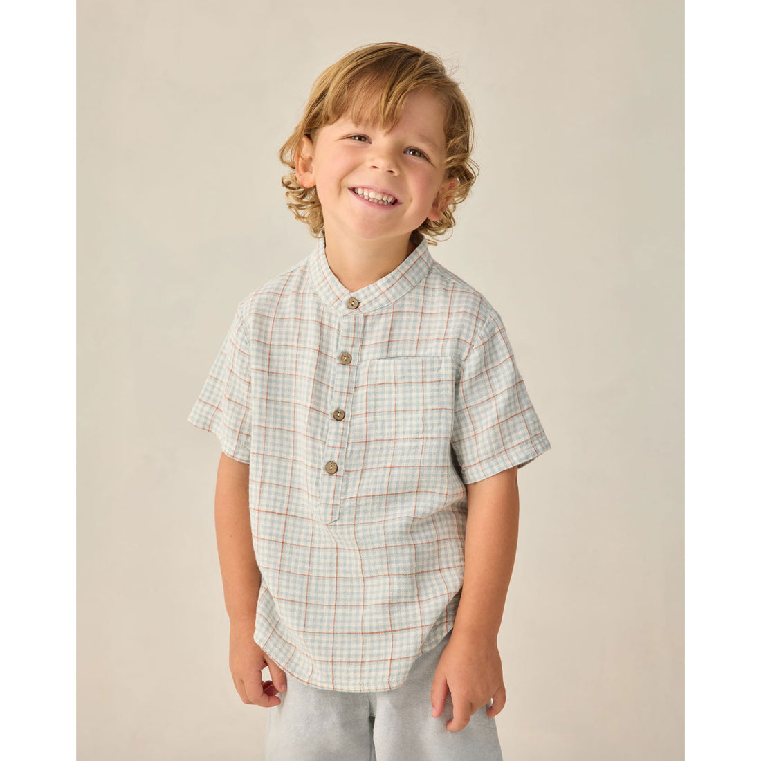 Rylee and Cru Light Blue Plaid Mason Shirt