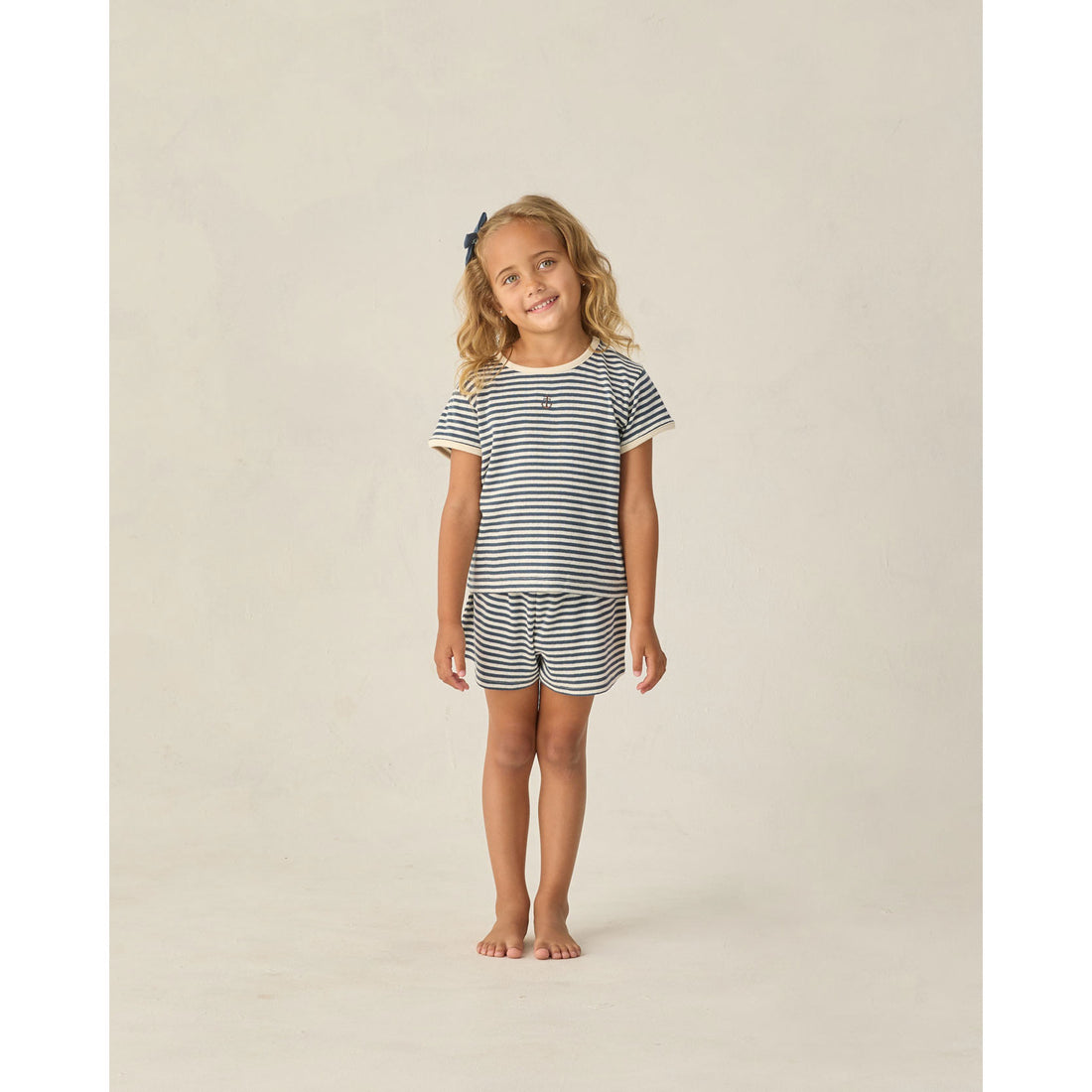 Rylee and Cru Navy Stripe Pointelle Shorts