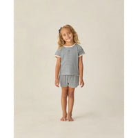 Rylee and Cru Navy Stripe Pointelle Shorts