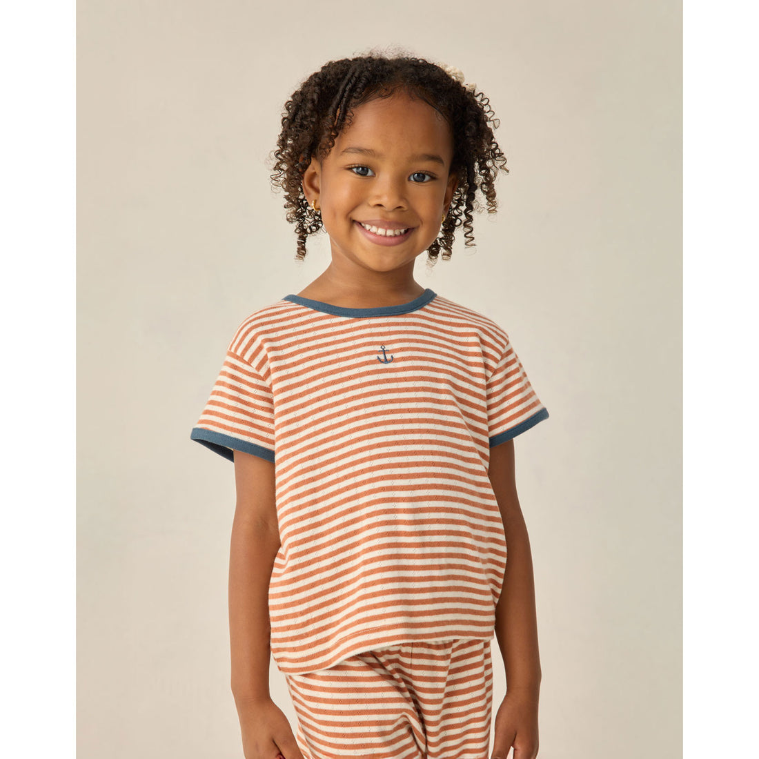Rylee and Cru Poppy Stripe Pointelle Tee