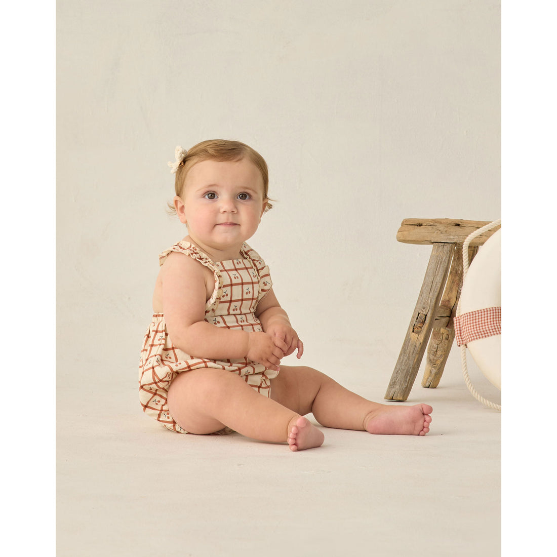 Rylee and Cru Cherry Check Chiara Romper