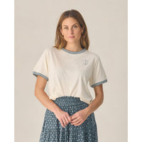 Rylee and Cru  Marine  Ditsy Women's Ruffle Tiered Maxi Skirt