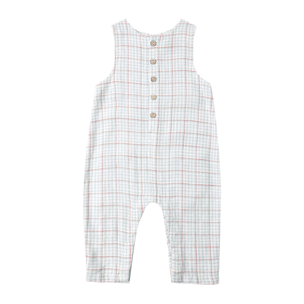 Rylee and Cru Light Blue Stripe Button Jumpsuit