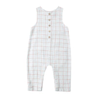 Rylee and Cru Light Blue Stripe Button Jumpsuit