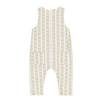 Rylee and Cru Ivory Palm Stripe Button Jumpsuit