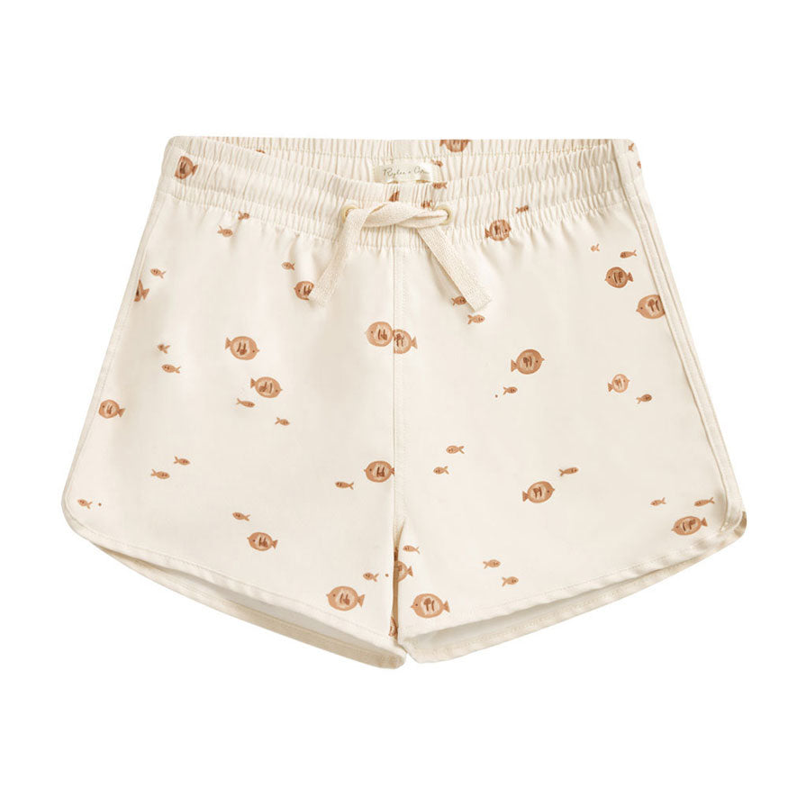 Rylee and Cru Natural-Fish Swim Trunk - Fish