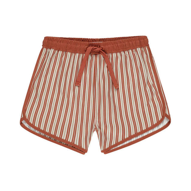 Rylee and Cru Poppy Pinstripe Swim Trunk