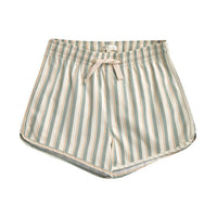 Rylee and Cru Aqua Stripe Swim Trunk