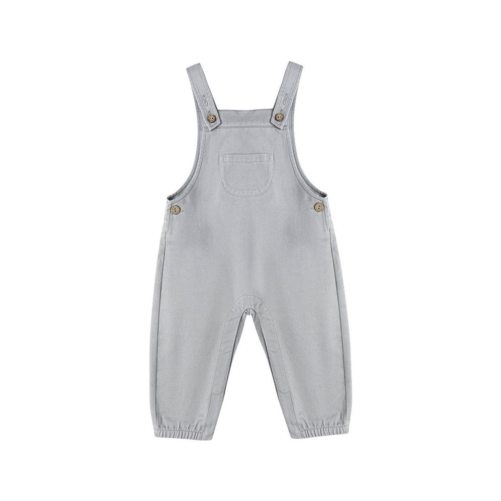 Rylee and Cru Dusty Blue Baby Overalls