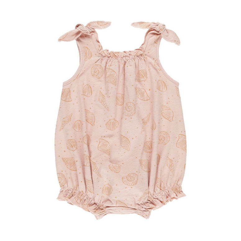 Rylee and Cru Pink Seashell Tie Bubble Romper