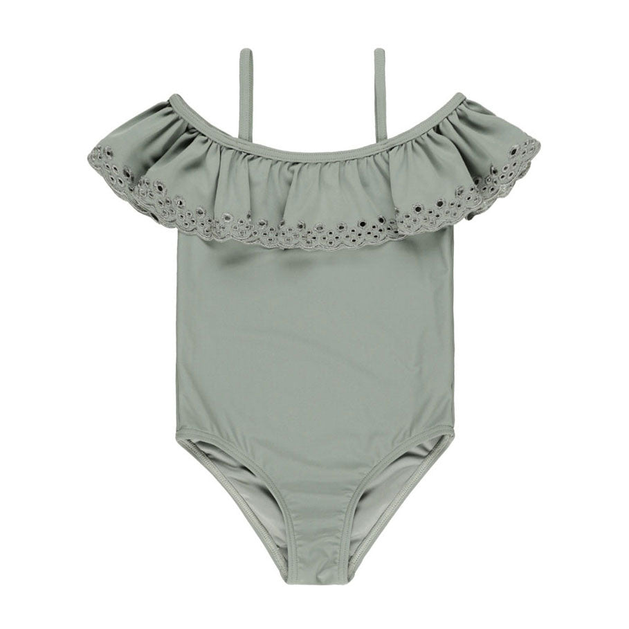 Rylee and Cru Eucalyptus Off The Shoulder One Piece