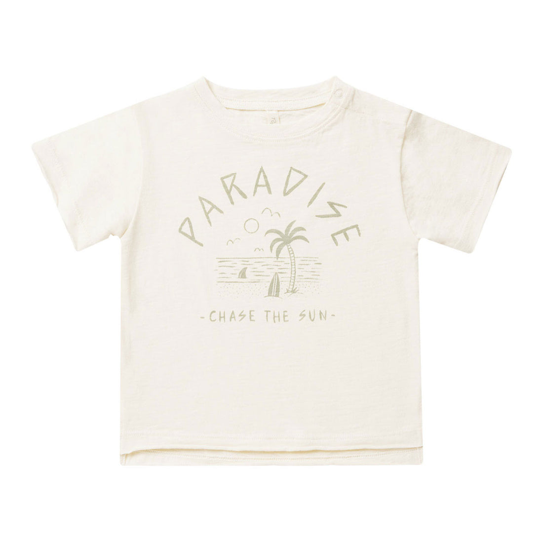 Rylee and Cru Ivory Raw Edge Tee - Paradise